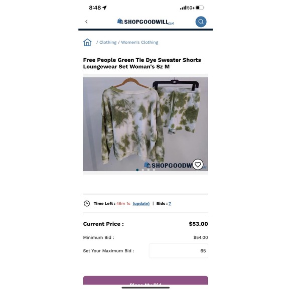 free people shorts and sweatshirt set - Picture 1 of 1